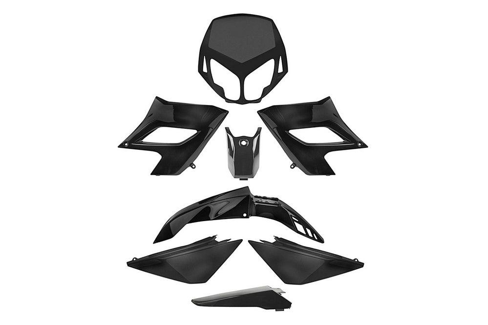 Owiewki / osłony / plastiki / komplet plastików TNT, 8 elementów, czarne, Derbi Senda DRD Racing 50 / DRD Pro 50 / DRD Limited 50 04-09