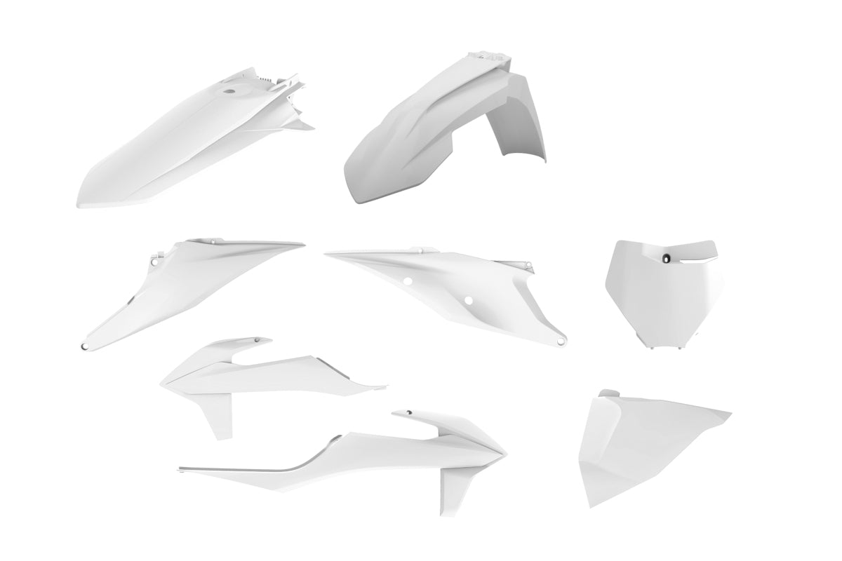 POLISPORT KOMPLET PLASTIKÓW KTM SX/SX-F '19-'22 W ZESTAWIE TABLICA PRZEDNIA (8666400008) KOLOR BIAŁY