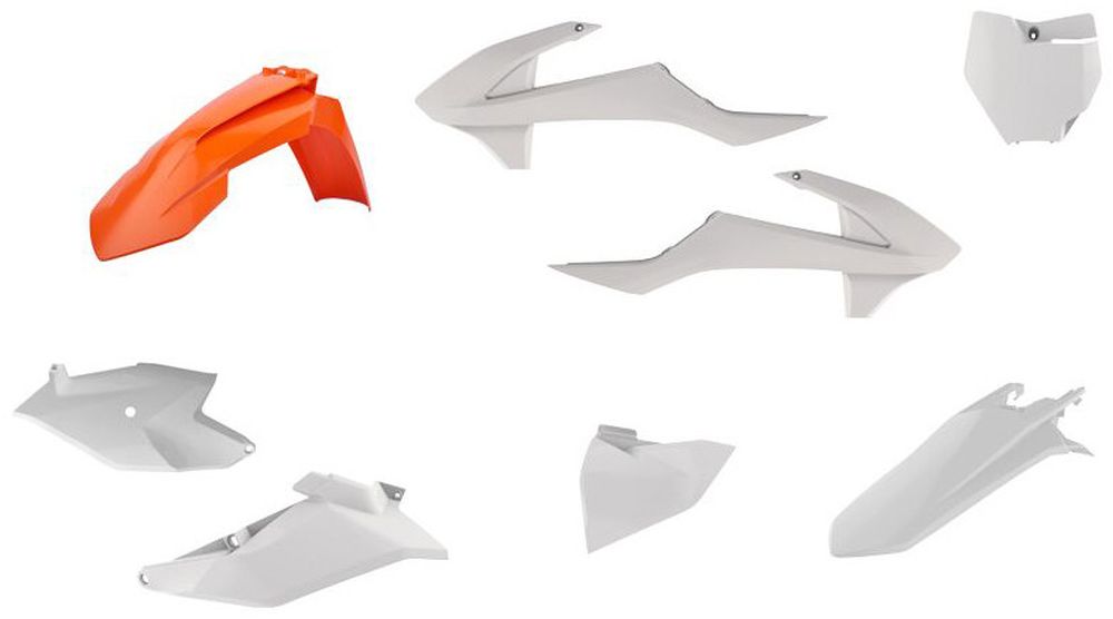 POLISPORT KOMPLET PLASTIKÓW KTM SX 85 '18-'24 KOLOR OEM BIAŁY POMARAŃCZOWY