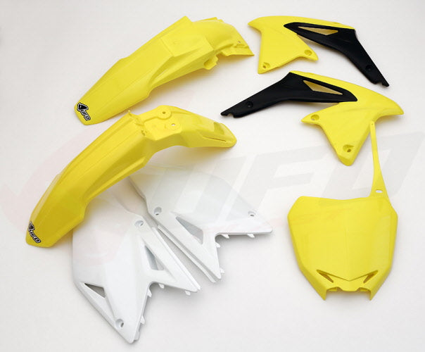 UFO KOMPLET PLASTIKÓW SUZUKI RMZ 450 '09-'10 KOLOR OEM (ŻÓŁTY/BIAŁY/CZARNY) (SU410E999) - ZASTĄPIONY PRZEZ SUKIT409999