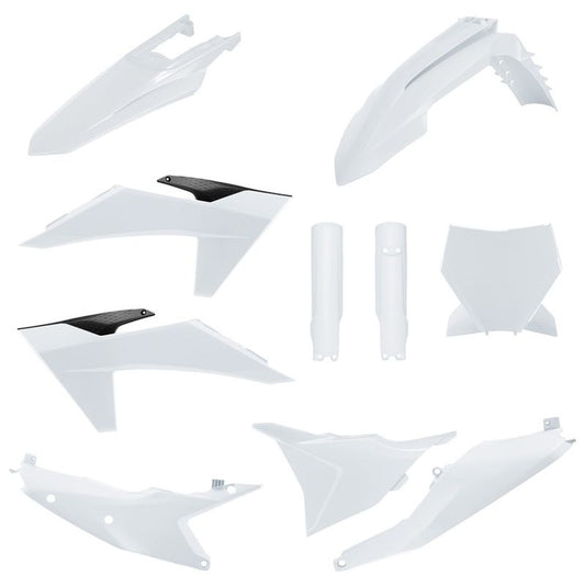 POLISPORT KOMPLET PLASTIKÓW (FULL KIT) KTM SX/SX-F/XC/XC-F '23-'24 W ZESTAWIE TABLICA PRZEDNIA (8672000002) I OSŁONY AMORTYZATORÓW (8352500001) KOLOR BIAŁY